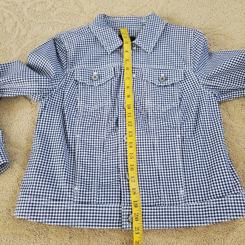 Medium Petite Talbots Jacket Button Down Gingham … - image 5